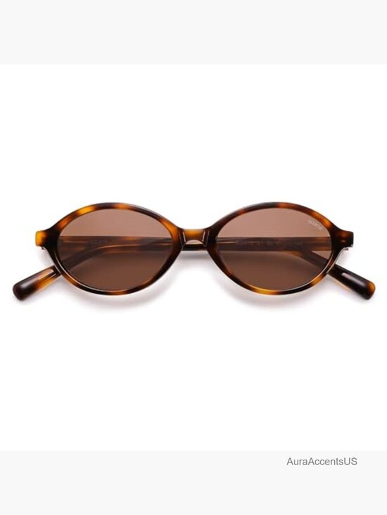 Vintage Y2K Oval Polarized Sunglasses Handmade Acetate Narrow Face Lightweight main image 4